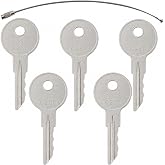 5PCS C250 Ignition Keys Replacement for Crown Forklifts &ndash; Replaces 107151-001, 089216-001, 170151-001 &ndash; Compatible with PE3000, PE4000, PE4500, Ford/New Holland, and Massey Ferguson Tractors