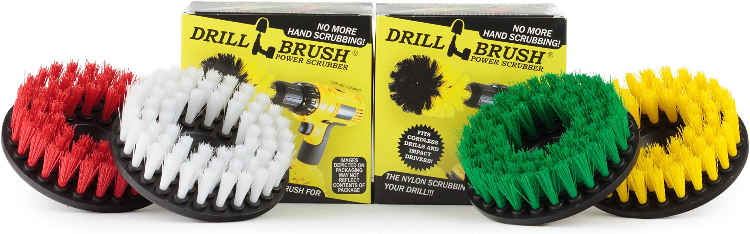 Scrub Brush - Cleaning Supplies - Drill Brush Power Scrubber Multi-Purpose Kit - Leather Cleaner - Spin Brush - Grout Cleaner - Shower Scrubber - Deck Brush - Glass Cleaner - Hard Water, Calcium, Rust