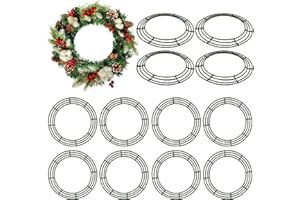 Thealyn 12 Pack 16'' Metal Wreath Frame Green Wire Wreath Rings for Christmas New Year Party Home Decor DIY Crafts Supplies