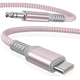 Elebase for iPhone Duo Aux Cord 4FT,USB C to 3.5MM Jack Audio Cable Adapter | Type C Auxiliary Cord for Car,Gooel Pixel 9 8,Apple iPhone 17e 16e 15 Pro Max,iPad 10 10th,Mini 6 7 8,Air 4 5 6 Generation
