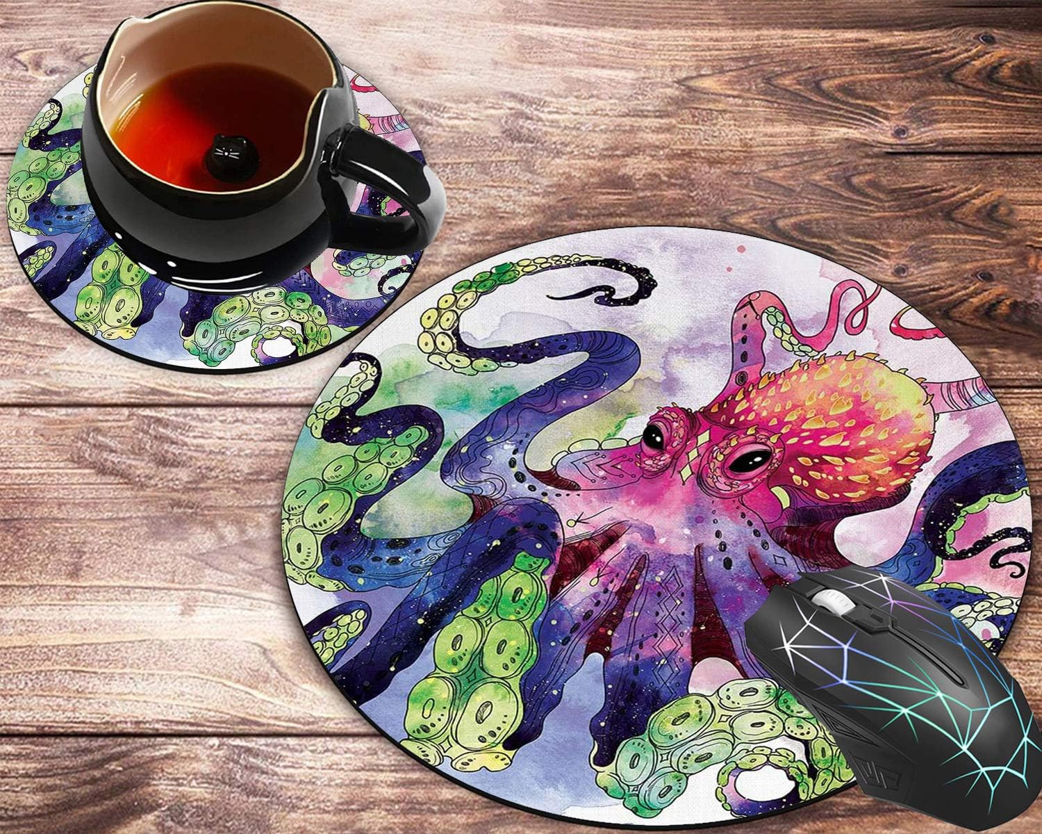 Shuangyi - Beautiful Watercolor Flower Round Mouse Pad
