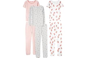 Simple Joys by Carter's Girls 6-Piece Snug-Fit Cotton Pajama Set