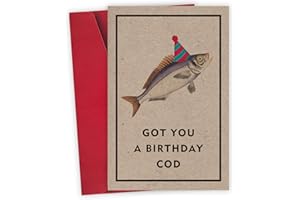 Funny "Got You A Birthday Cod" Pun Card, Hilarious Birthday Card for Men or Women, Punny Birthday Gift for Him Her