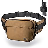 Tactical Fanny Pack for Men Women, Security Carry Crossbody Bag, Anti Theft EDC Waist Bag for Hiking Hunting (Adjustable Up to 57" Waist)