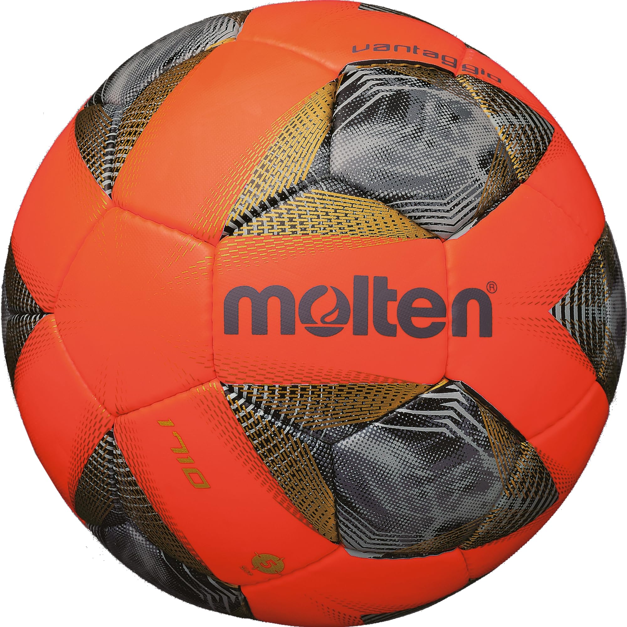 Molten 1710 Vantaggio Football | Superior Training Practice Ball | Extra Durable PU/PVC Cover For Multi-Surface Play | Size 3 - For Boys and Girls Aged 6 to 9 | Fluorescent Orange