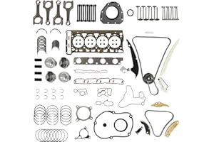 EA888 2.0 Timing Chain Kit with 23mm Piston Head Gasket Set & In/Ex Valve Fit for Audi A3 A4 A5 A6 Q5 TT VW EOS CC Golf Jetta
