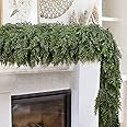 Christmas Garland,Artificial Cypress Cedar Pine Needles Greenery Seasonal Garland for Christmas TV Cabinet Winter Holiday Ind
