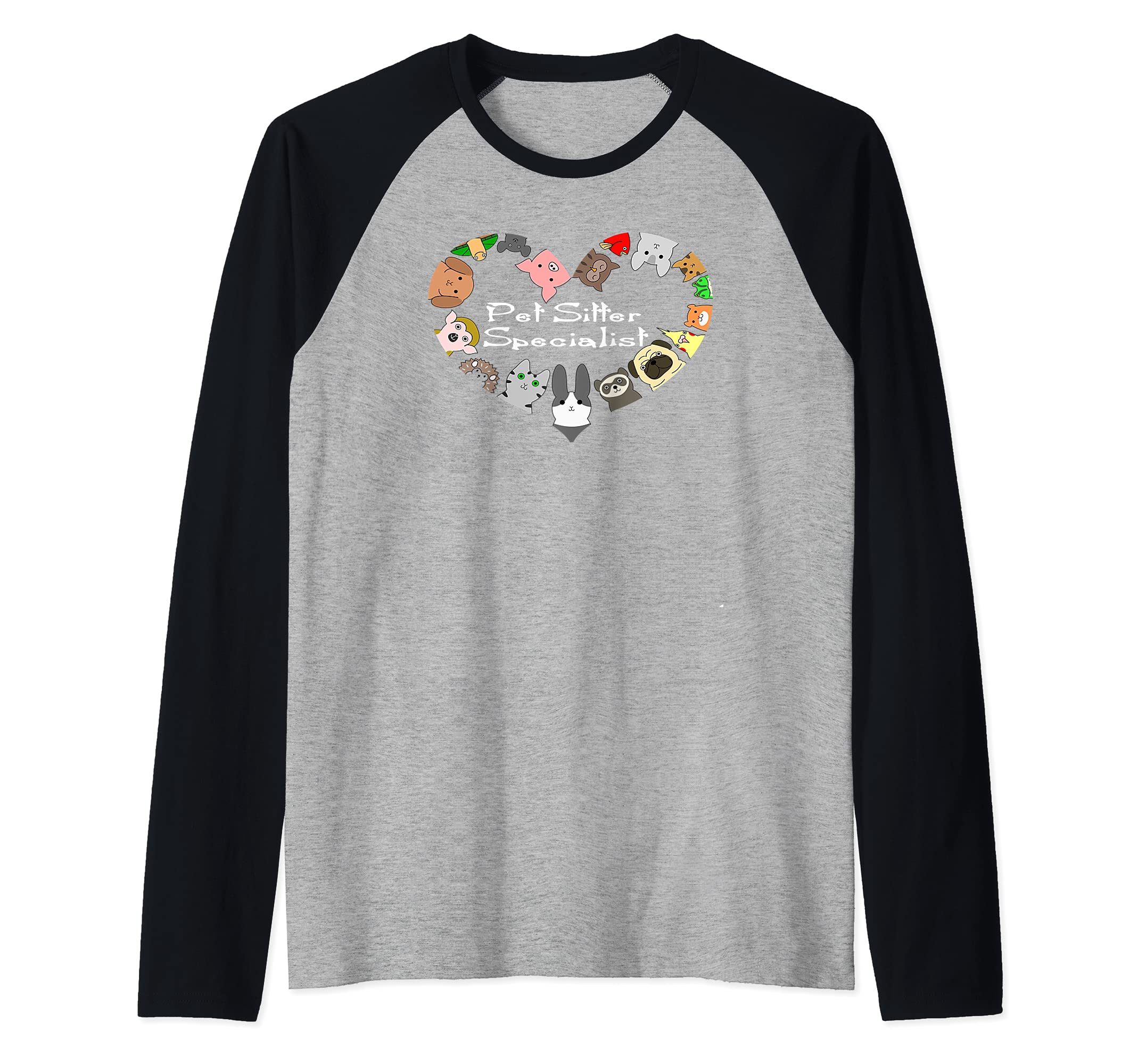 Pet Sitter Specialist Sitting Animals Dog Cat Pig Apparel Raglan Baseball Tee