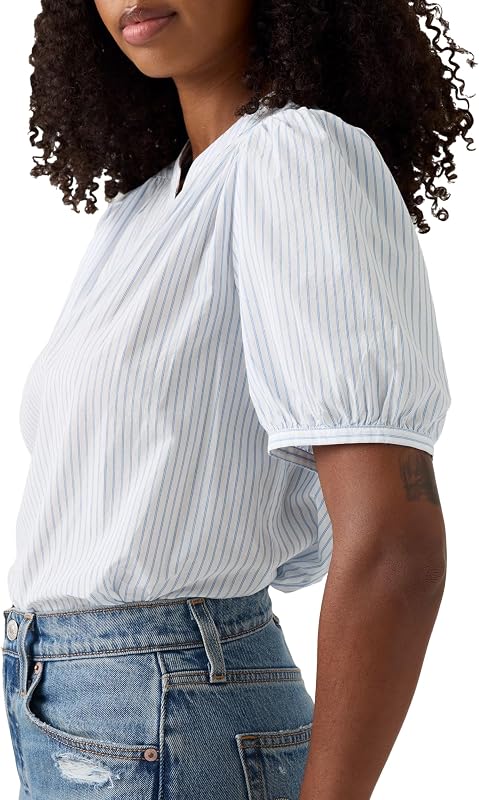 Amelie Blouse Pixie Stripe V2 Blue Yonde