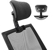 Office Chair Headrest Attachment Universal, Head Support Cushion for Any Desk Chair, Elastic Sponge Head Pillow for Ergonomic Executive Chair, Adjustable Height &amp; Angle Upholstered, Chair Not Included