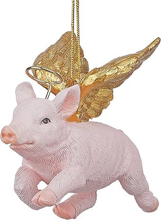Lustige Weihnachtsbaum Ornamente Hog Heaven Flying Pig Feiertags Engels Verzierungen Amazon De Garten
