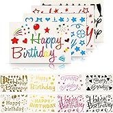 Outus 12 Mixed Color Happy Birthday Stickers DIY Big BoBo Balloon Decals for DIY Birthday Party Supplies (Colorful Style)