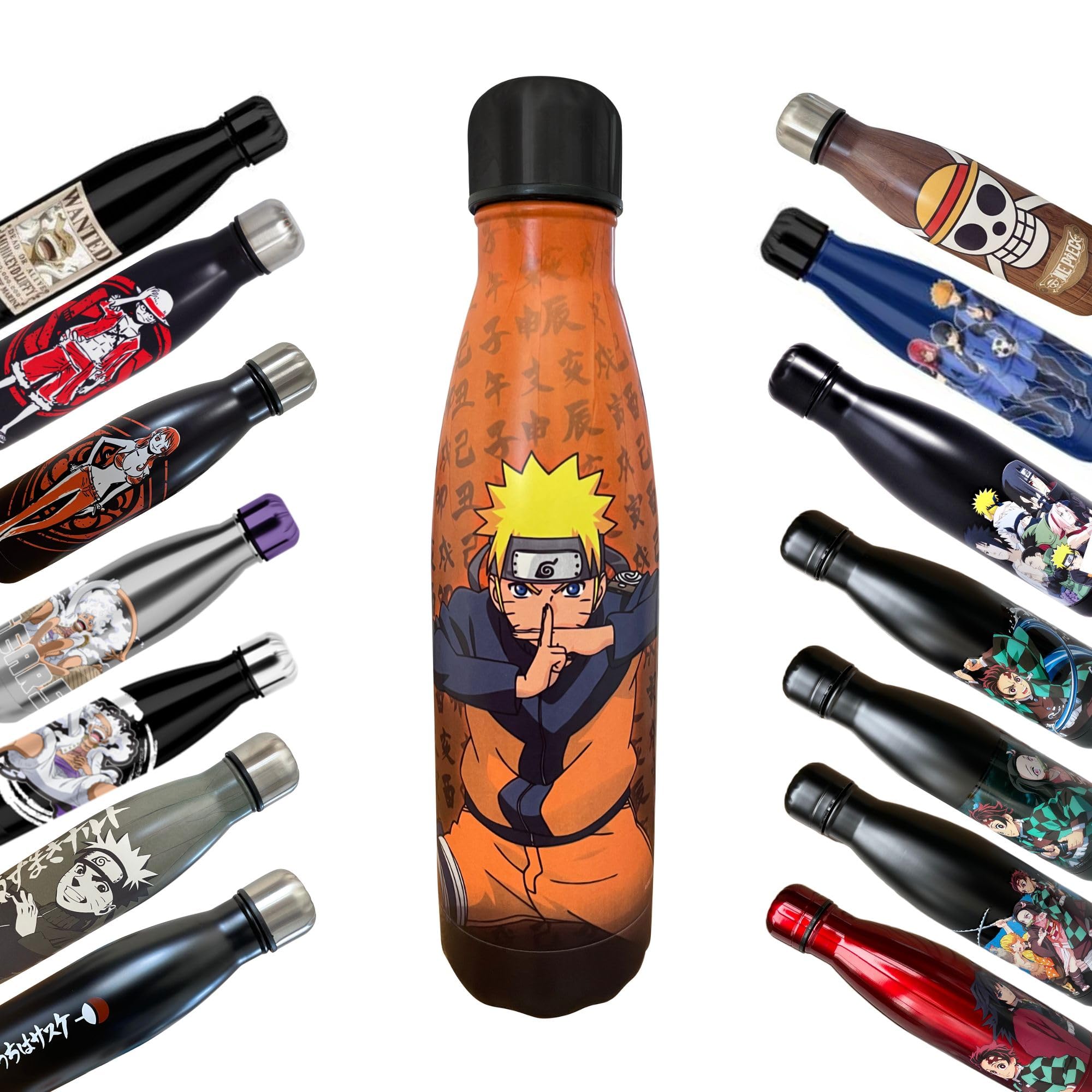 Hômadict Naruto Insulated Flask – Reusable Stainless Steel Bottle for Sports, Travel, Daily Use 500 ml – BPA Free – Official License