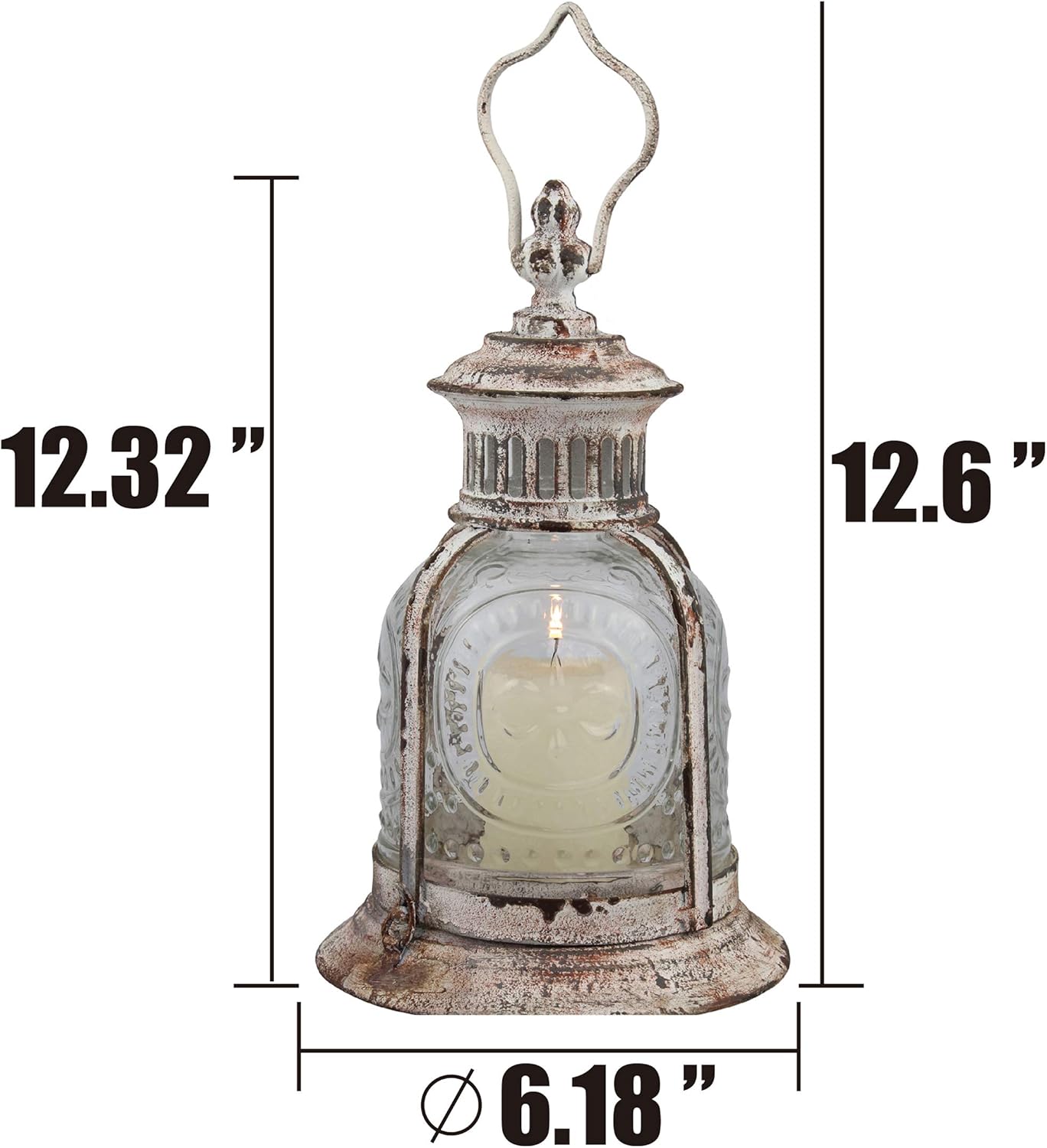 Stonebriar Antique White Metal Candle Lantern, Decoration for Birthday Parties, a Rustic Wedding Centerpiece, or Create a Relaxing Spa Setting, for Indoor or Outdoor Use: Home & Kitchen