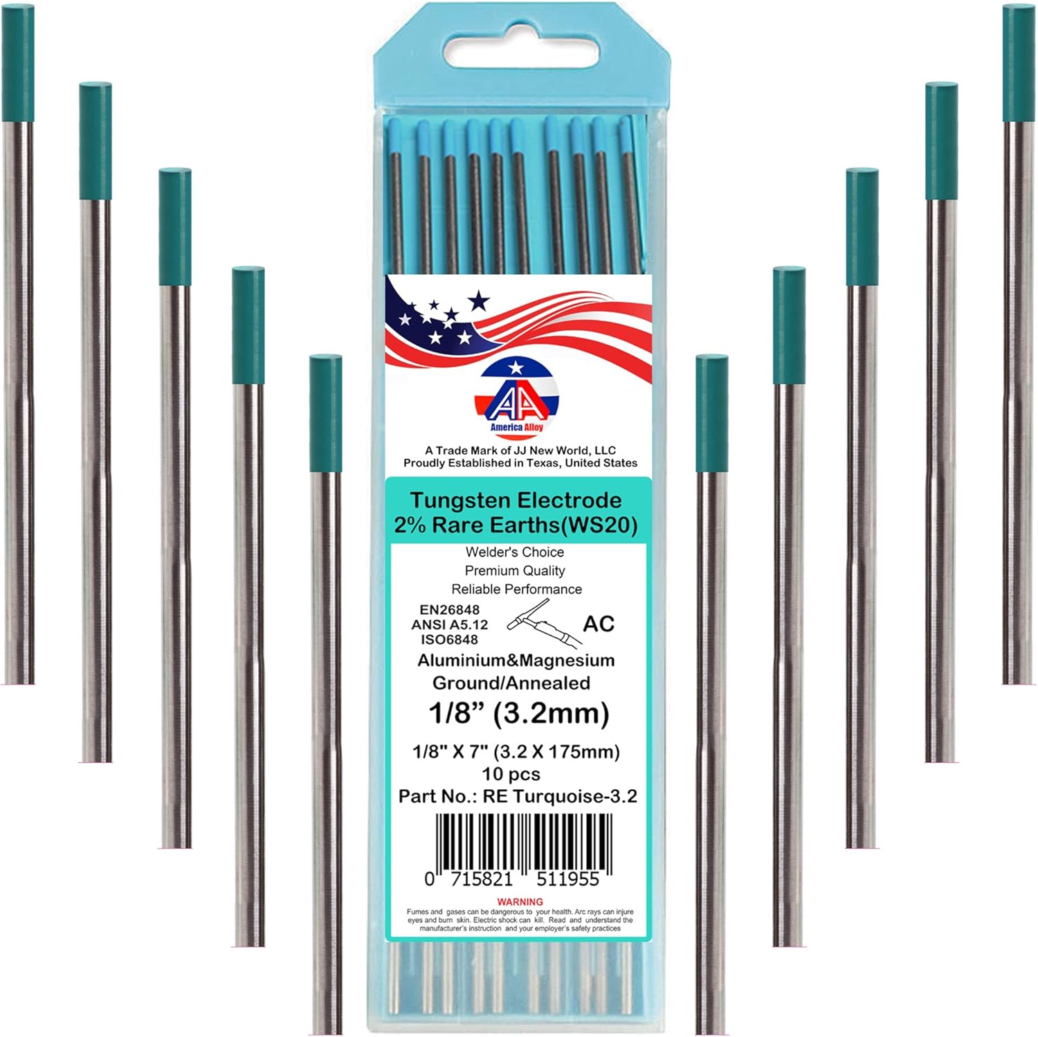 America Alloy(AA) 10pcs GTAW / TIG Welding Tungsten Electrodes 2 Rare