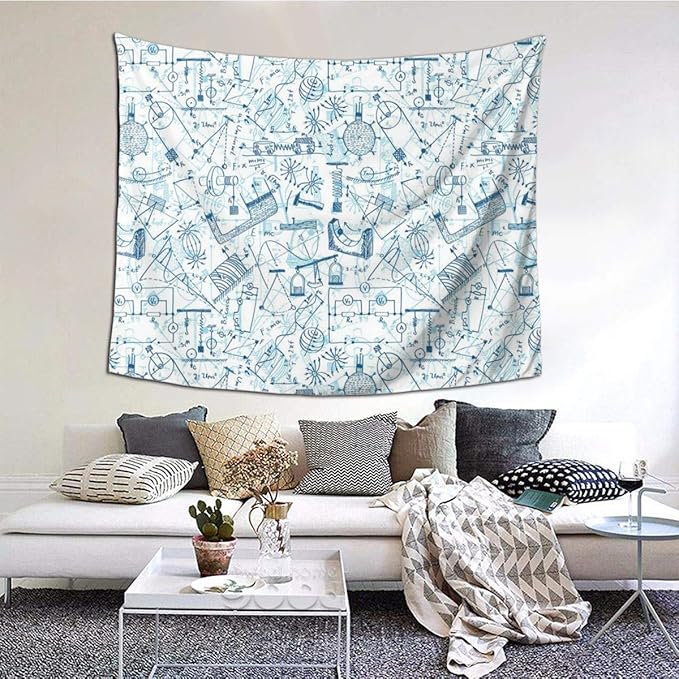 LASINSU Tapiz de Regalo,Dibujo temático de física Un patrón de fórmulas