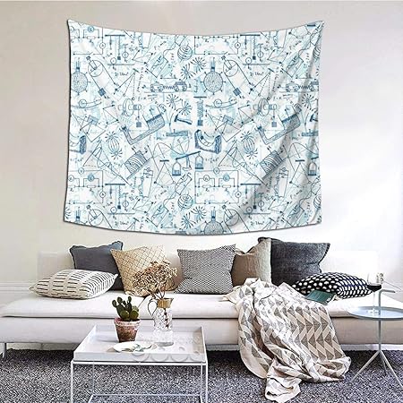 LASINSU Tapiz de Regalo,Dibujo temático de física Un patrón de fórmulas