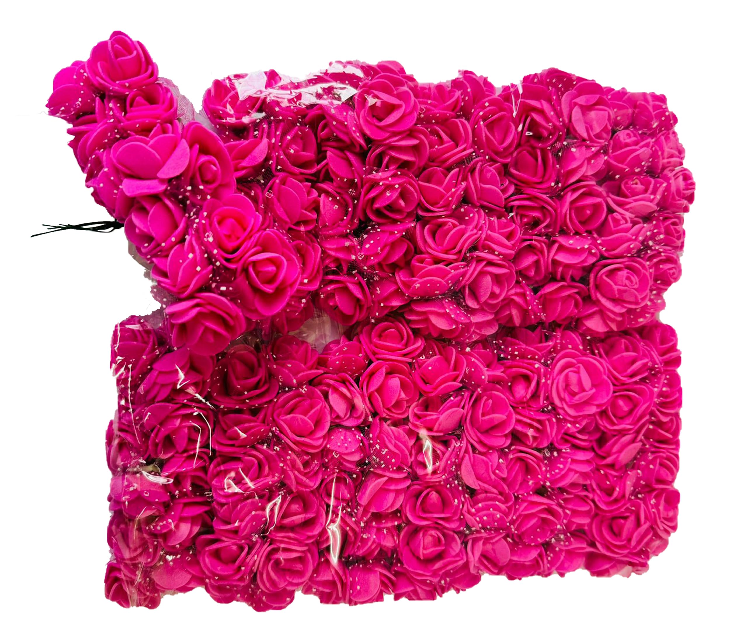 creative balloons Hot-Pink Foam Roses with Stem Lace Edge 144 Pcs Fake Flowers Artificial Roses for Decoration DIY Crafts Rose Bouquet Flower Buds Wedding Party Foam Rose Garland Pack of 1