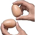 Wood Egg Shakers Set, Musical Percussion Instruments, Natural Finish (2 PCS)