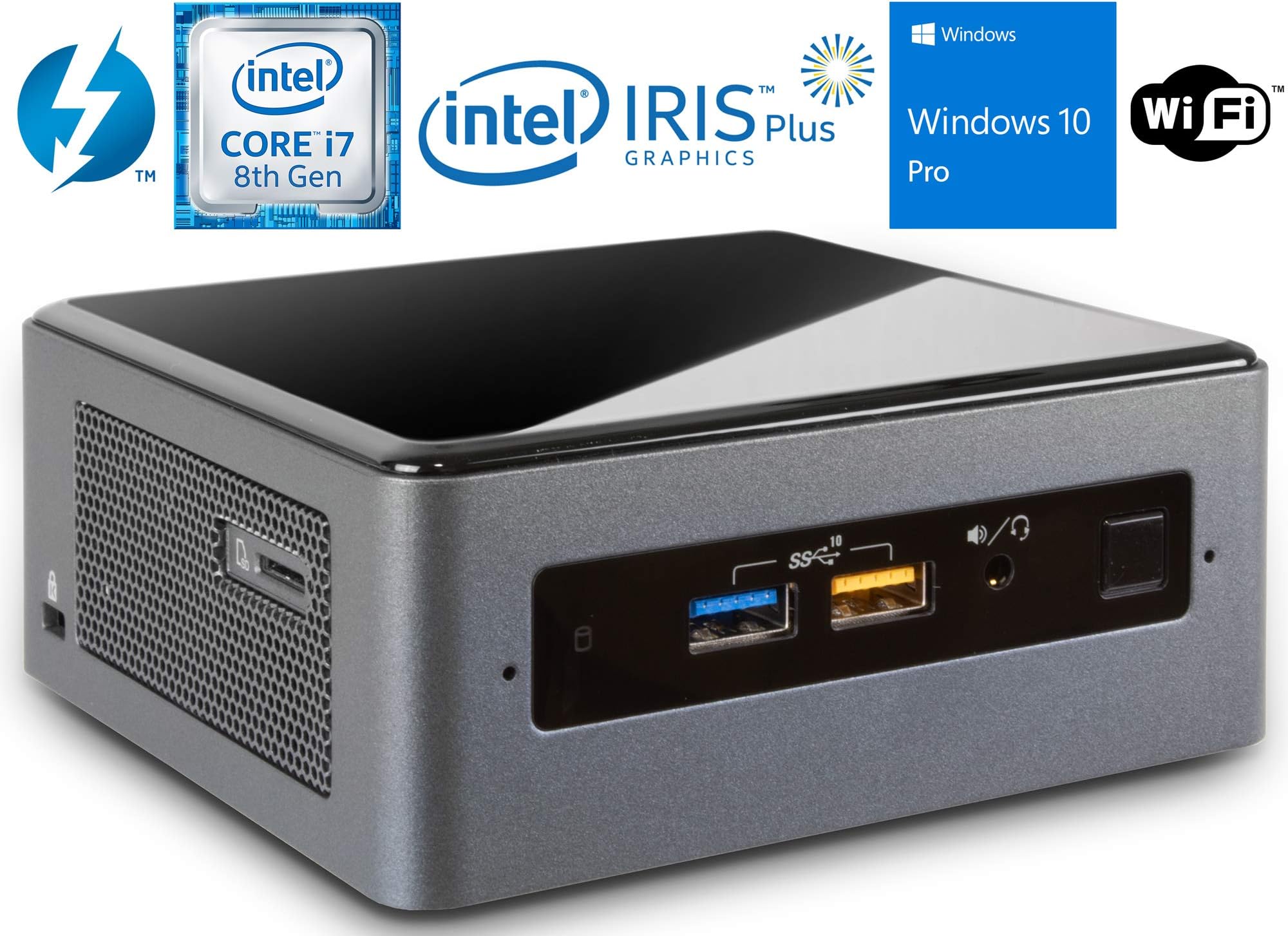 Intel NUC NUC8i7BEH Mini PC/HTPC, Intel Quad-Core i7-8559U Upto 4.5GHz, 16GB DDR4, 128GB SSD, WiFi, Bluetooth, Thunderbolt 3, 4k Support, Dual Monitor Capable, Windows 10 Pro (16GB Ram + 128GB SSD)