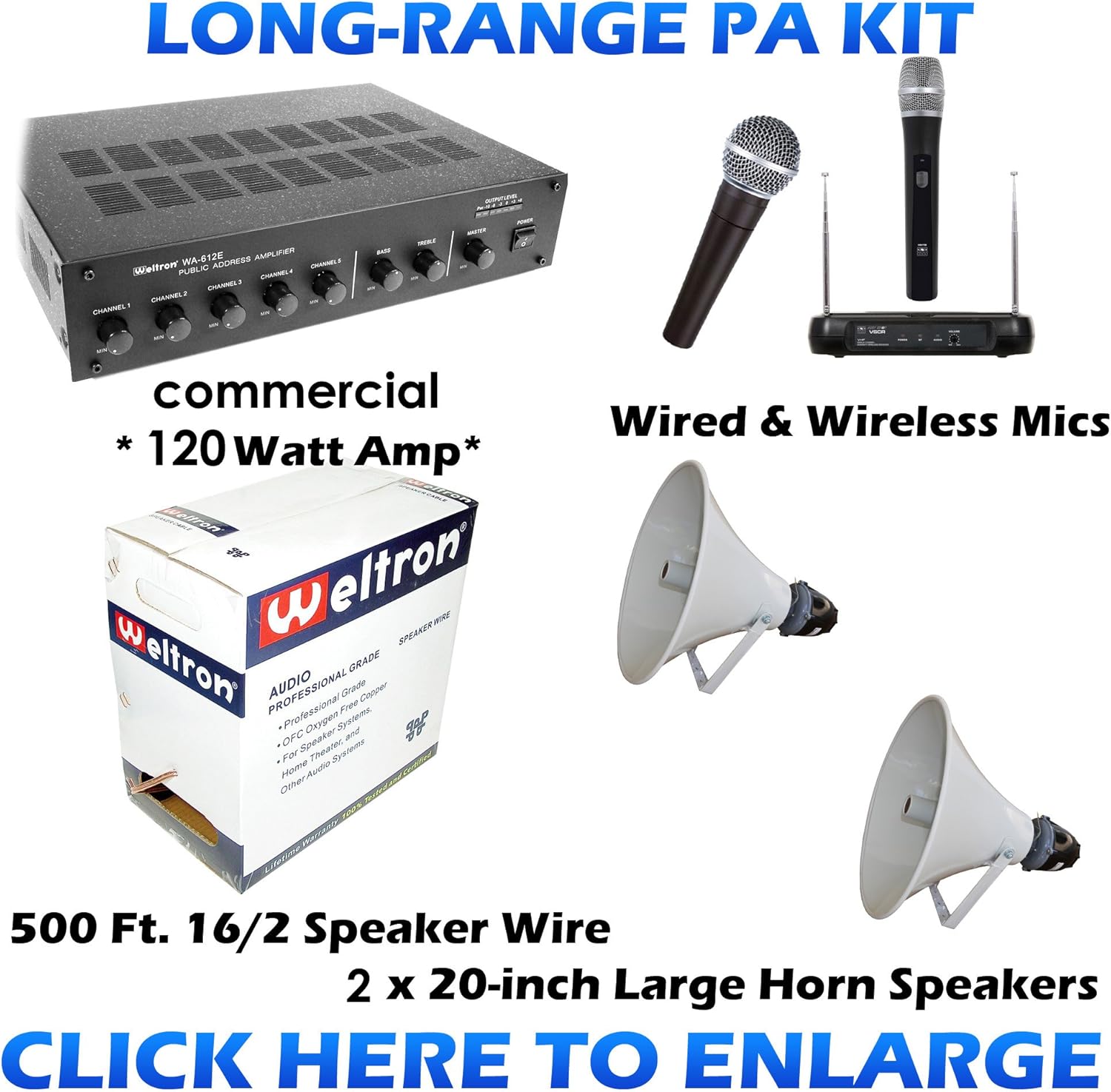 Outdoor PA Public Address Speaker System LARGE DUAL SPECO