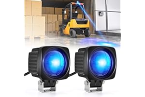ETZONE New Rounded LED Forklift Safety Light DC 12-100V Blue Forklift Backup Lights 10W Warehouse Pedestrian Warning Spotlight - 2Pack