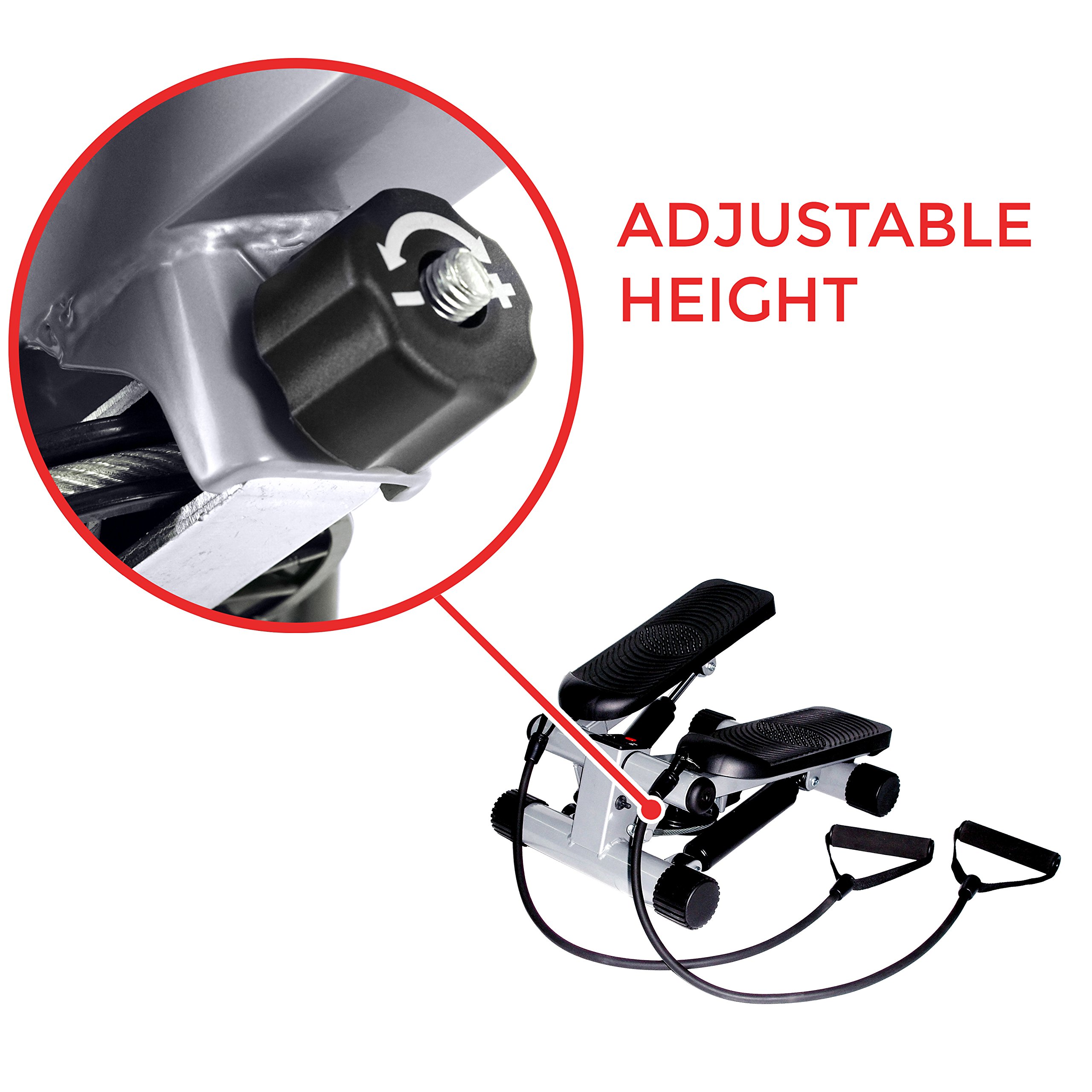 Sunny Health & Fitness Mini Steppers for Exercise at Home, Stair Step Workout Machine with Resistance Bands, Full Body Cardio Equipment with Digital Monitor No. 012 S Sunny Health & Fitness Mini Steppers for Exercise at Home, Stair Step Workout Machine with Resistance Bands, Full Body Cardio Equipment with Digital Monitor No. 012 S