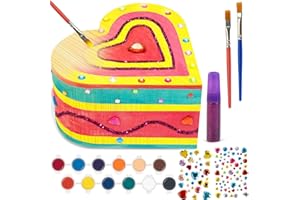 TREEWANT Paint Your Own Wooden Jewelry Box-Arts and Crafts for Kids 4-6, DIY Treasure Box Painting Kits Gift for 7 8 Year Old Girls, Kids Crafts Birthday/Mother's Day/Christmas Gift