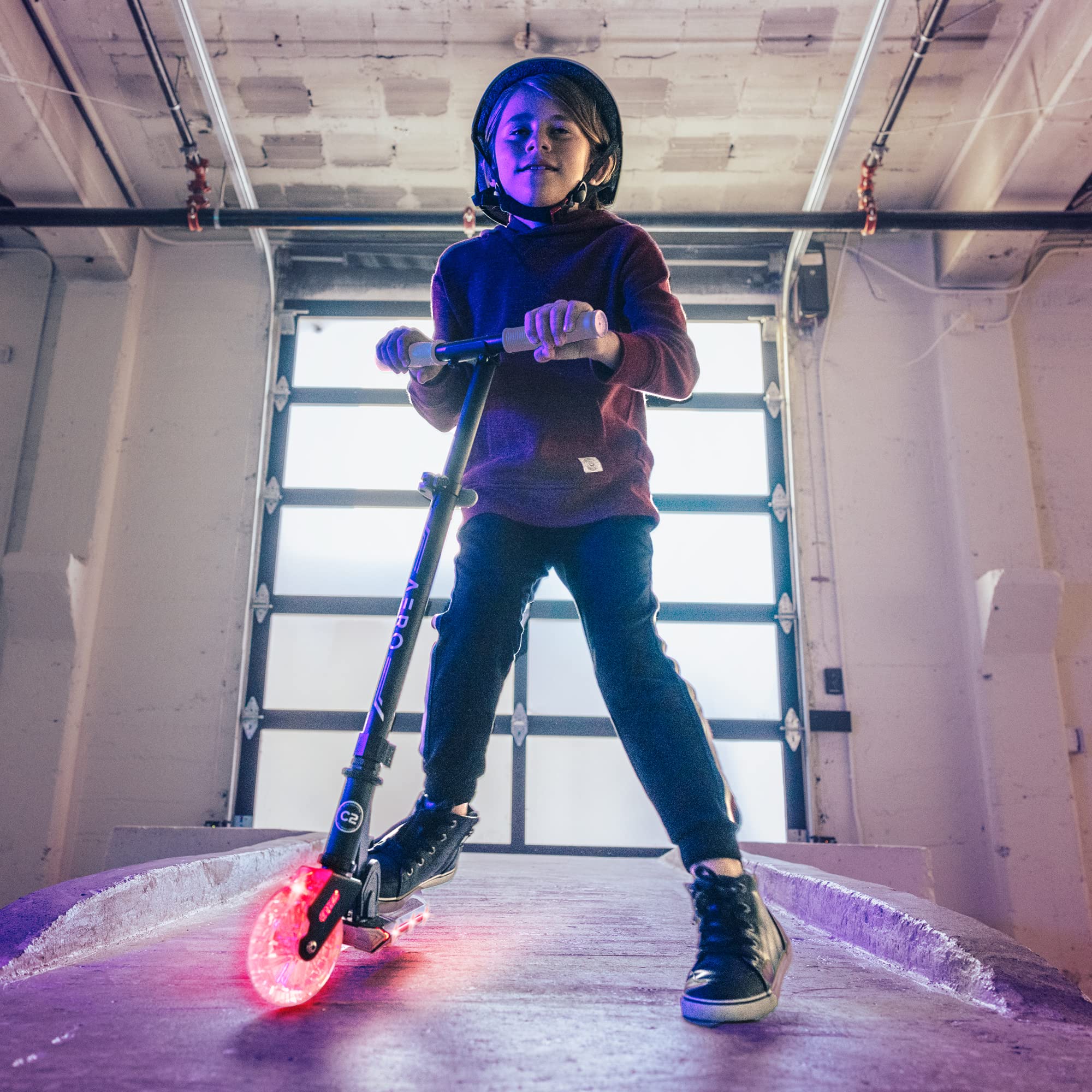 Aero Scooter for Kids 5-7 or 8-12, Boys & Girls 2 Wheels Kick Scooter with Dynamic Lights, Foldable & Height Adjustable