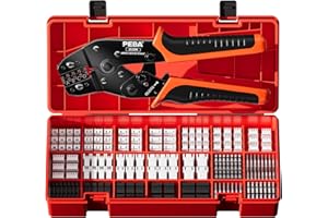 PEBA Crimping Tool and Dupont Connector Kit - 21 Types of 2.54mm Dupont Connectors & Crimp Pins, 2.5 mm JST-XH Contacts and Housings, for DIY Electronics - Suitable for AWG 32-20 Wires