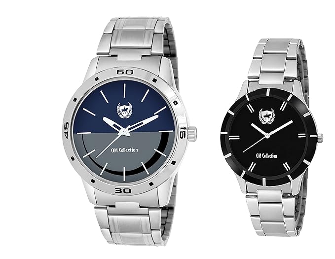 Analogue Blue & Black Dial Mens & Womens Couple Watch - Omwp-1