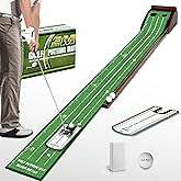 Eleko Meyar Putting Green Portable Indoor Putting mat，Includes Putting Practice Ball, Wrinkle-Free Mat, and Solid Wood Construction,Office, Living Room, Golf Gift