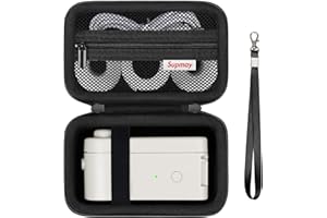 Supmay Carrying Case for Makeid L1/ for POLONO P31S/ for vretti Label Maker Machine, Portable Mini Bluetooth Labeler Storage Holder with Zipper Mesh Bag for Label Maker Tapes, Charging Cord, Black