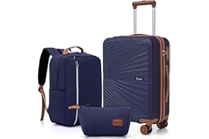 Eeeza Luggage Sets 3 Piece, Suitcases with Wheels, ABS Hard Case Luggage with TSA Lock Spinner Wheels, Carry On Luggage Set (20inch)