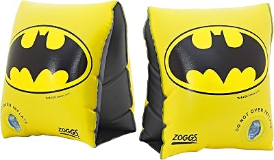 Zoggs Kids Batman Swimming Armbands 1-6 Years Black Yellow Blue Buoyancy Aid
