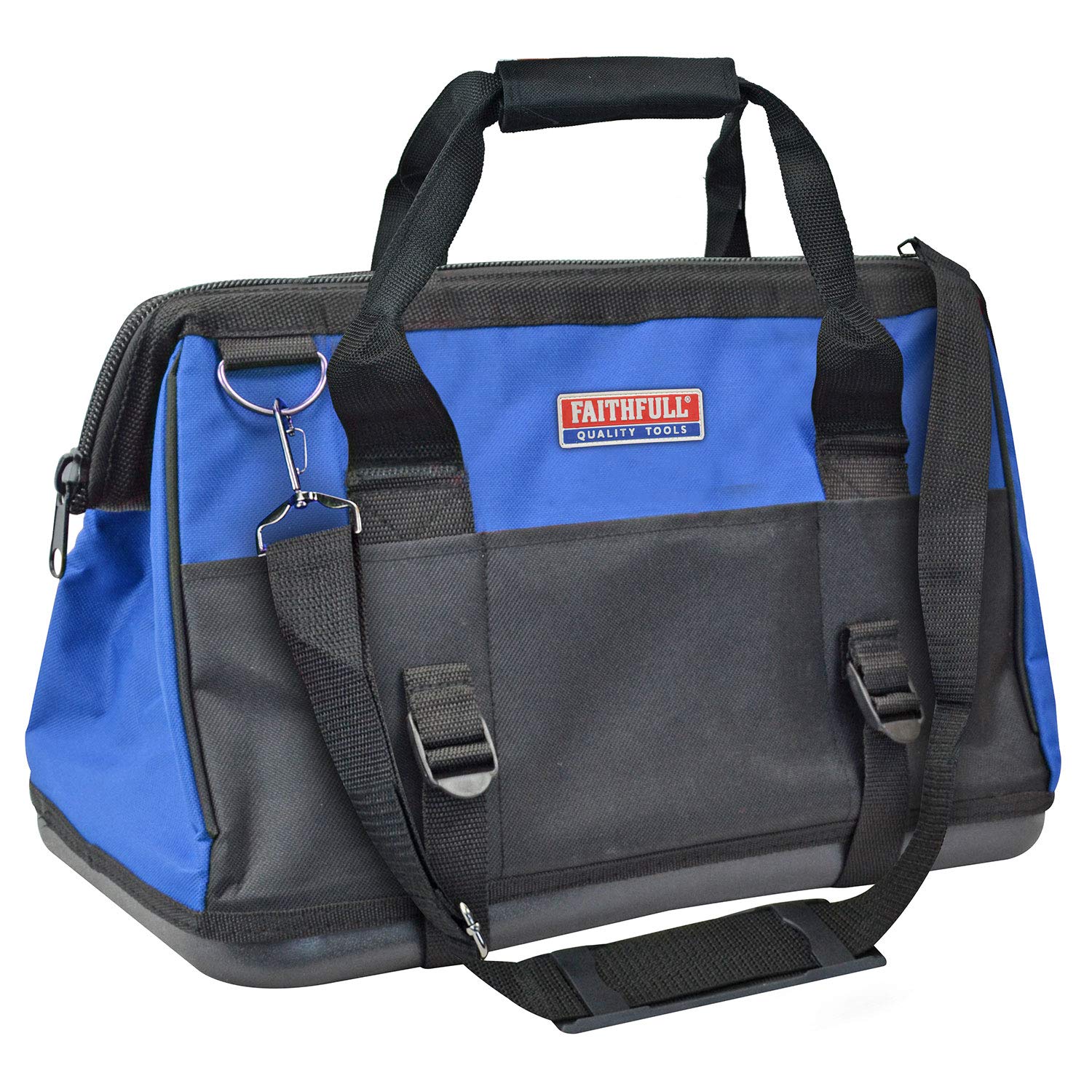 Faithfull Multi Colour Hard Base Tool Bag 40cm (16in) Wide Top Opening Heavy Duty Polyester