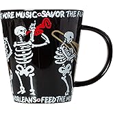 Artisan Owl New Orleans Jazz Cannibals Skeleton Band Ceramic Souvenir Coffee Mug