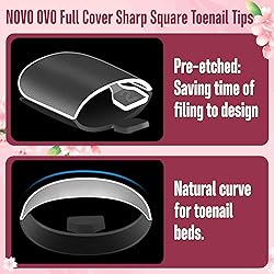 NOVO OVO Sharp Square Toe Nail Tips Press on Full