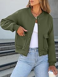 ANRABESS Women Cropped Bomber Jacket 2025 Fashion