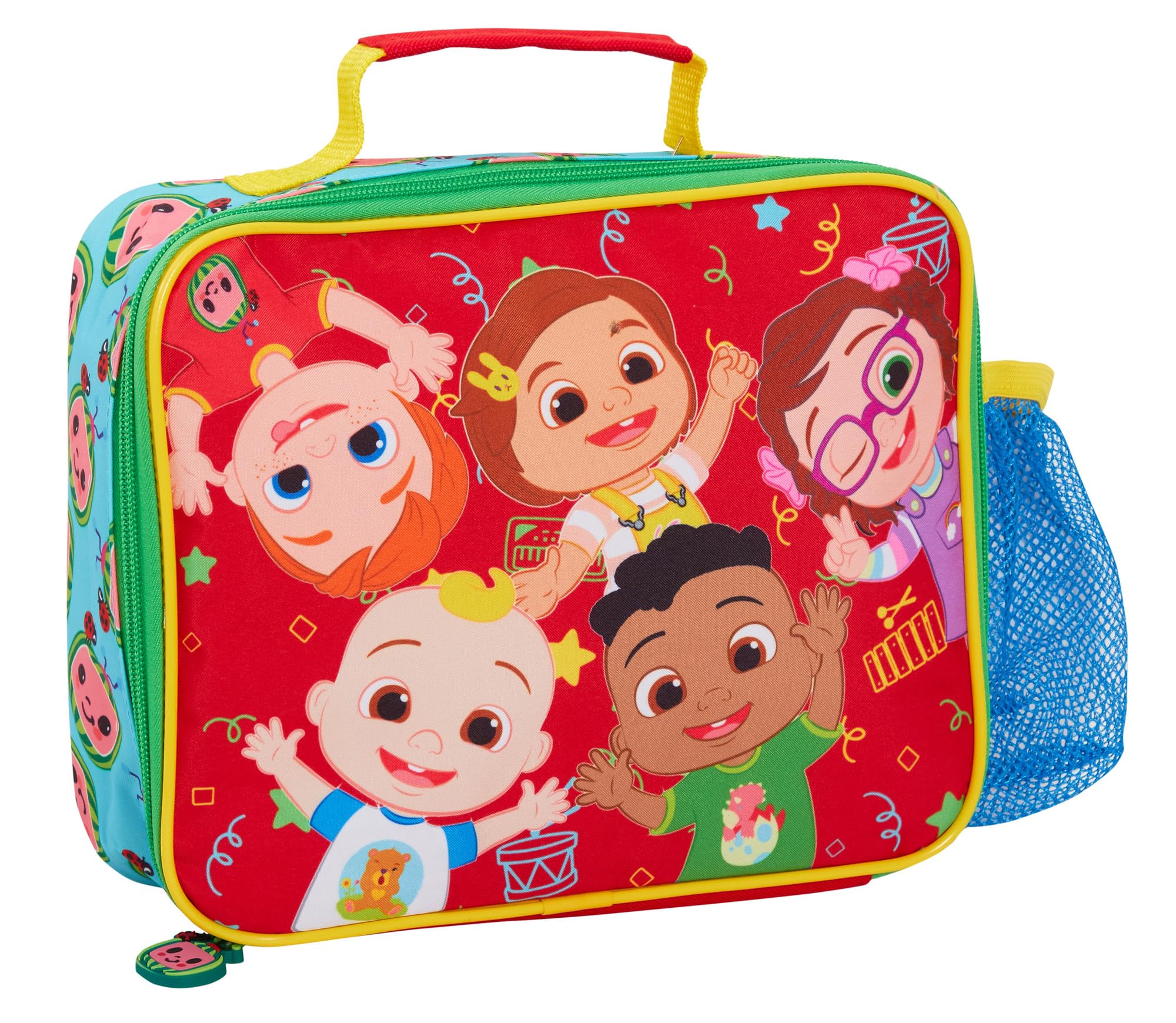 CoComelon Boys Girls Lunch Bag with Bottle Holder Kids JJ Pack Lunch Box Nursery Cooler Bag Snack Case