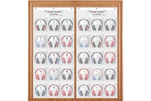 BOHEMIABY Headphone Hanger Storage 30 Headphone, Door Hanging Headphones Hook Organizer, Headset Holder with 122 Mark Cards &