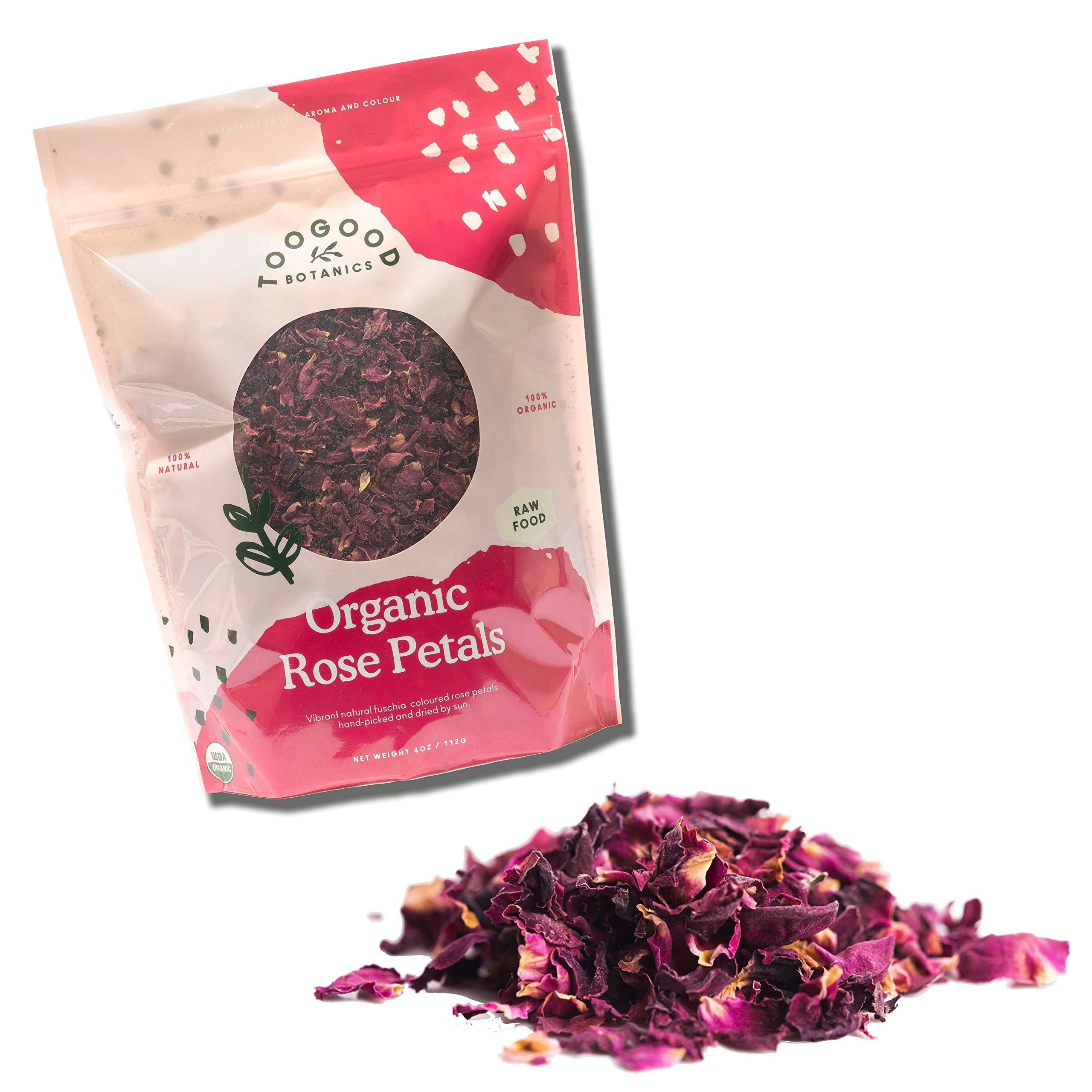 Organic Dried Rose Petals, nonGMO, Culinarygrade [Certified Organic