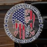 TIPSANGGO 1776 We The People Vinyl Car Decal US Flag Skull Patriotic | Premium UV-Printed Transparent Vinyl;Waterproof Fade Resistant; Easy Peel & Stick No Residue; Fits Cars Trucks SUVs Laptops