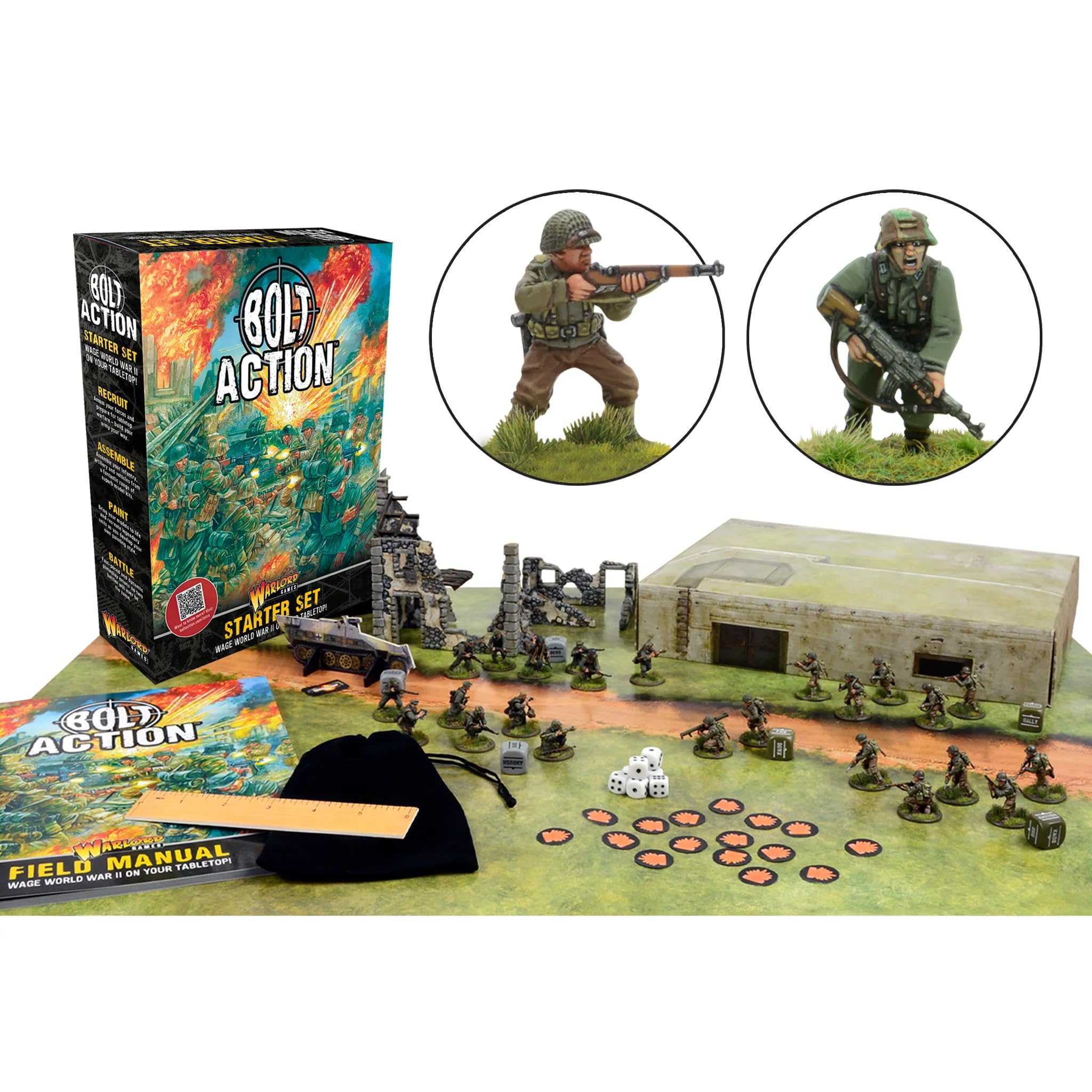 Bolt Action Starter Set - a 28mm World War 2 Strategy Tabletop Battle Game for 2 or More Players Using Miniatures by Warlord Games