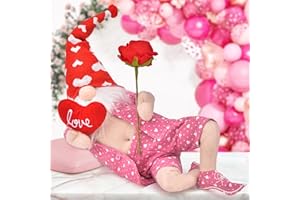 Noideeer Large Valentines Day Gnomes Plush Decor, Handmade Cute Ornaments Gnomes Decorations for Home Bedroom Indoor, Pink Valentine Gnomes Gifts for Women/Couple/Kids/Him