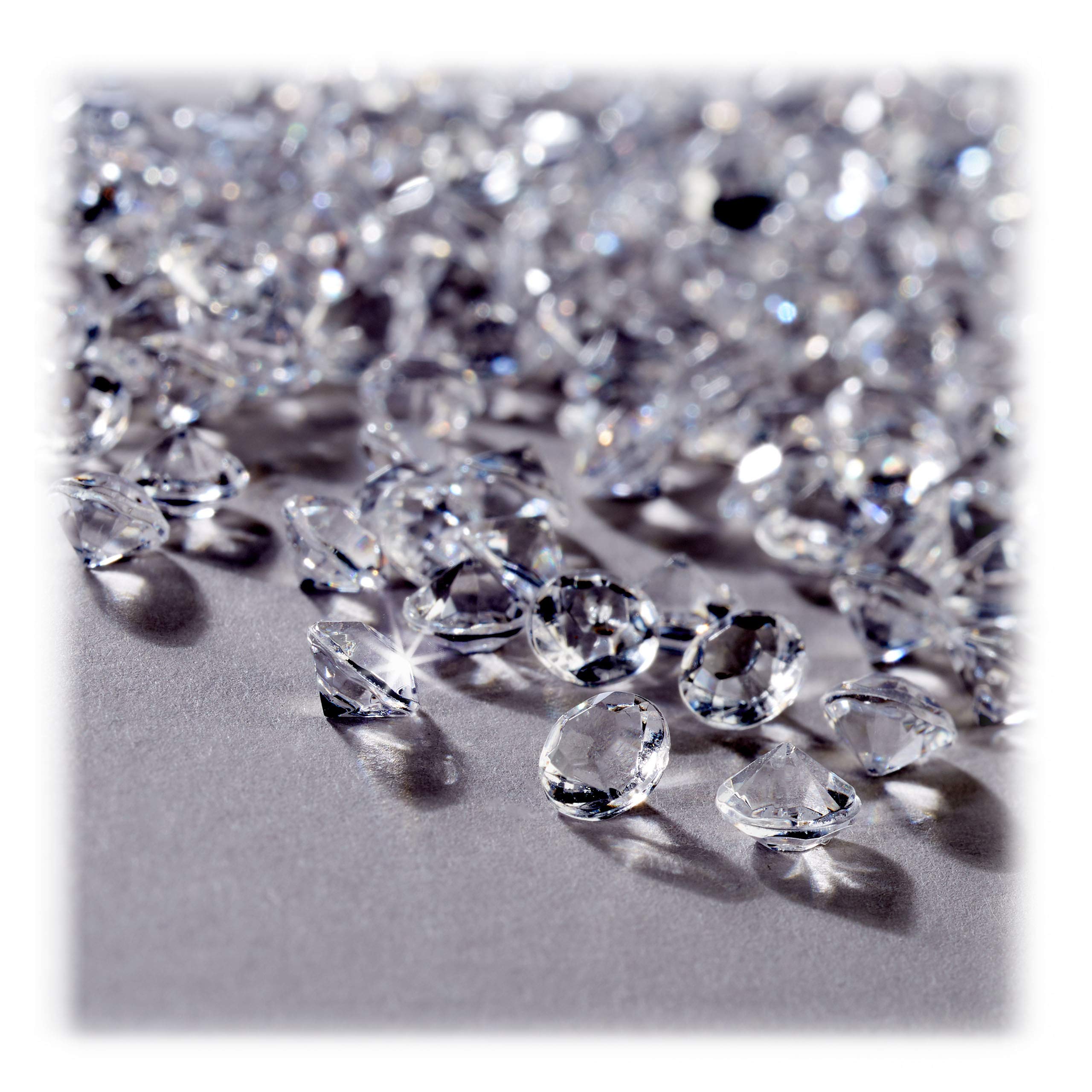 Relaxdays Decorative Diamonds, 3000 Pieces, Wedding Table Scatter Crystals, Plastic, 6 x 4 mm, Transparent