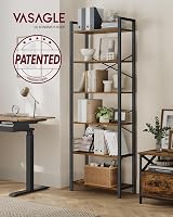 VASAGLE 6-Tier Bookshelf 30 x 66 x 186 cm Rustic Brown and Ink Black LLS062B01 view 4