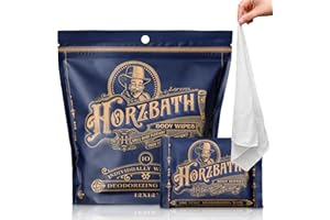 Horzbath HUGE Body Wipes, Individually Wrapped for Freshness - 12" x 12" Extra Large Shower Wipes for Men & Women - Camping, Travel, Gym, Wrestling, Combat - Mandelic Acid & Tea Tree Oil - 10-Pack