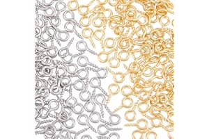 UNICRAFTALE About 200pcs 2 Colors Stainless Steel Screw Eye Pin Peg Bails Small Screw Eye Pins Clasps Hooks Pin Eye Screws Connectors for Half Drilled Beads Jewelry Earring Making, Hole 2mm