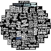 60Pcs Black Affirmation Stickers Decals, Holographic Motivational Sticker Pack, Positive Journal Encouraging Shiny Quotes for Kids, Teachers, Classroom, Waterproof Scrapbook Supplies (Inspirational)